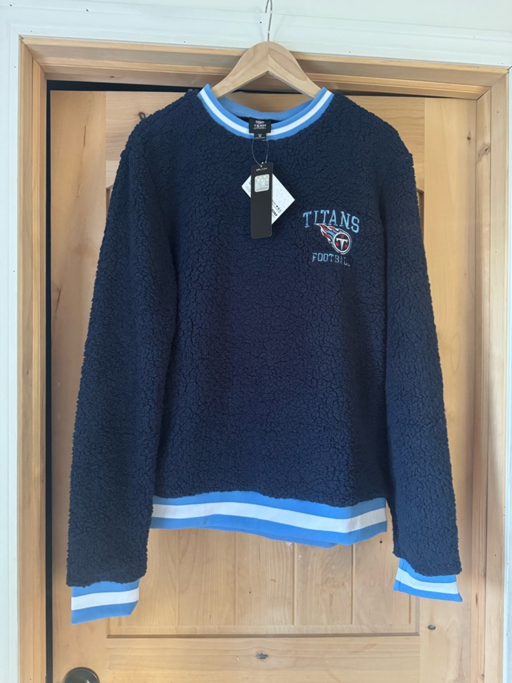 Titans Navy Crewneck Sherpa Sweatshirt - Men's
